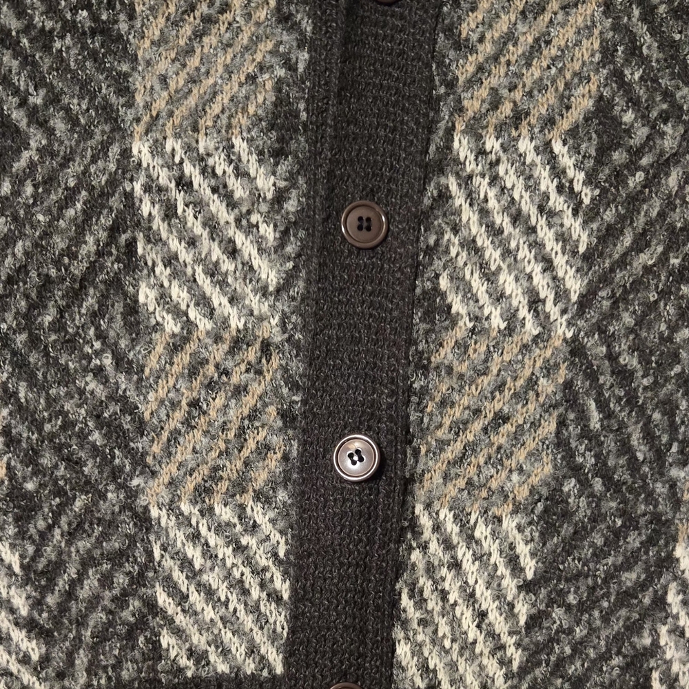 VTG 90s Jantzen Wool Grey Heavy Cardigan M - Picture 3 of 6